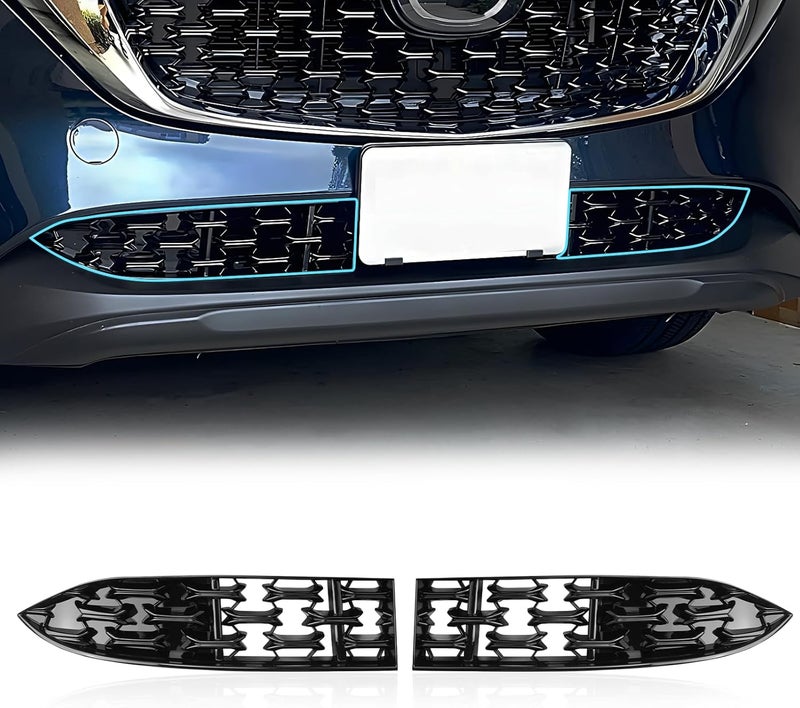 LUWU Front Grill Mesh Compatible With 2022 2023 2024 2025 Mazda CX-5 Front Mesh Grill Inserts Trims Front Mesh Grille Cover Guard for 2024 2025 Mazda CX5 Car Exterior Accessories ABS Material, 2PCS - Image 1